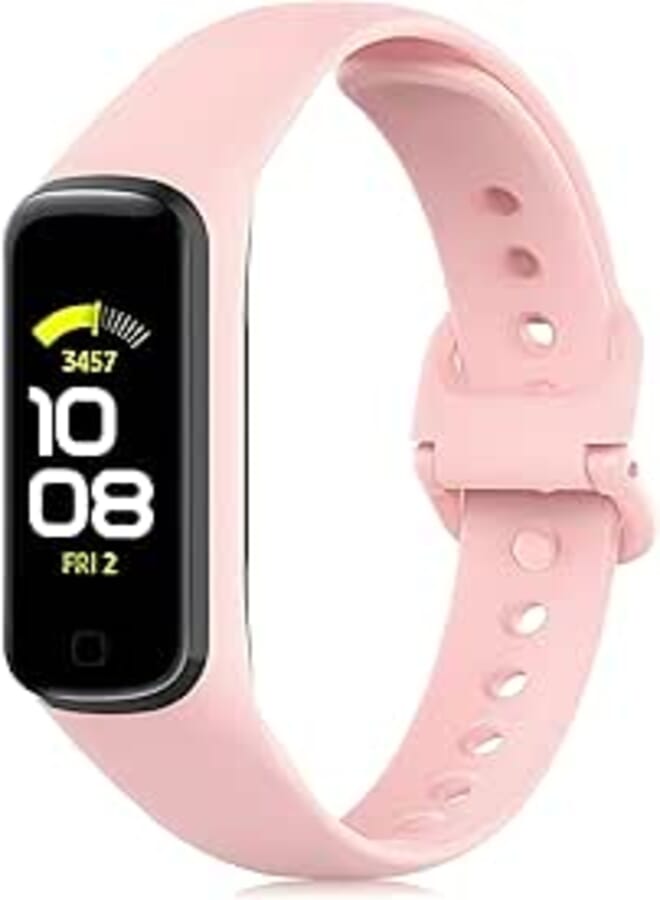 Next store Compatible with Samsung Galaxy Fit 2 (SM-R220) Fitness Tracker Replacement Band for Women Men, Soft Silicone Adjustable Strap (Pink)